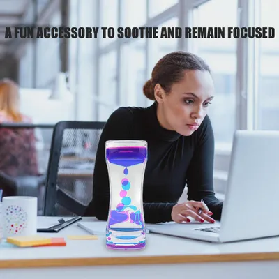 Image de Minuteur liquide coloré Jouets pour soulager l'anxiété Minuteur de mouvement liquide Minuteur à bulles Jouets à sablier d'huile pour enfants et adultes