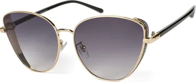 Produktbild von styleBREAKER Damen Cateye Sonnenbrille mit Glitzer Element, Metall Rahmen und Polycarbonat Gläser, Katzenaugen Form, Retro Look 09020104