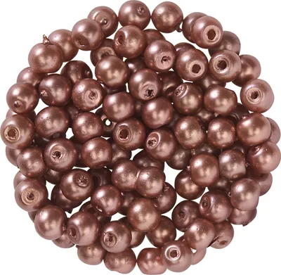 Produktbild von Glaswachsperlen,  Ø 4 mm, 100 Stück Hellbraun