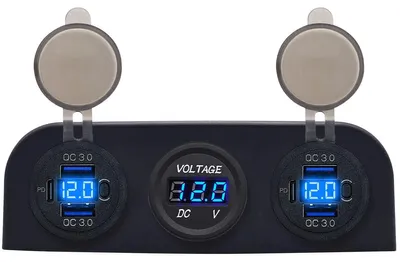 Produktbild von ProRide 12V USB-Autolader 6 Anschlüsse QC3.0 P19160 mit Voltmeter