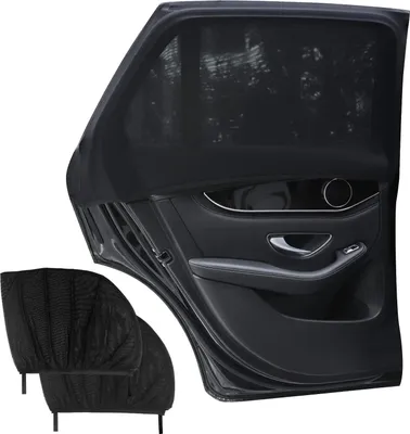 Produktbild von Universelle Auto Sonnenblenden, 2 Stück, UV Schutz, für Seitenfenster, Elastisches Elasthan & Polyester