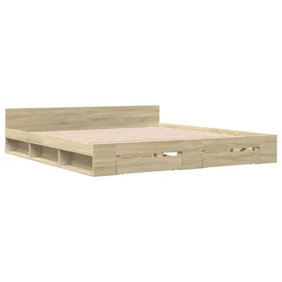 Immagine prodotto di Giroletto con cassetti rovere Sonoma 200x200cm materiale legno