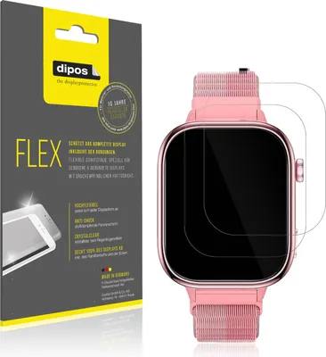 Immagine prodotto di 2x Pellicola protettiva per JoJoego Smartwatch Kinder, rivestimento al 100%, Protezione dipos Flex