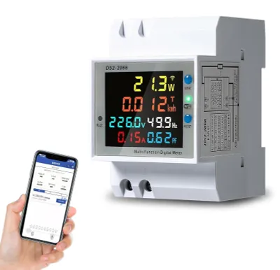 Imagen del producto de Medidor de electricidad inteligente WiFi, 6 en 1, para montaje en riel DIN, medidor de energía