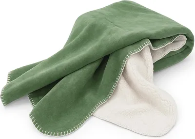 Produktbild von Heimtexland super dicke Kuscheldecke mit flauschigem Sherpa Fell Wohndecke 200x150 Decke elegant Kuschelweich Sofadecke Geschenkidee Weihnachten Typ909 Moosgrün