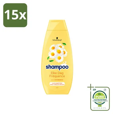 Productafbeelding van 15 x Schwarzkopf Shampoo "Elke Dag met Kamille" - 400 ml - Grote verpakking - 15 stuks