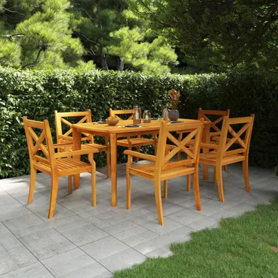 Produktbild von The Living Store 7-tlg. Garten-Essgruppe Massivholz Akazie