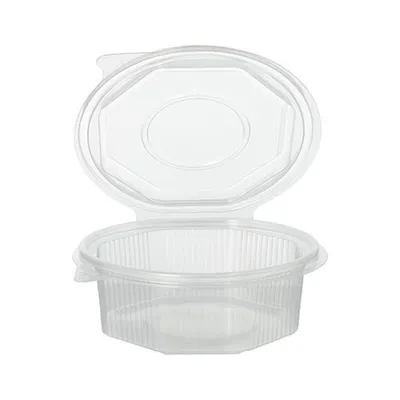 Produktbild von Verpackungsbecher mit Klappdeckeln, PP 8-eckig 375 ml 4,2 cm x 11 cm x 11 cm transparent