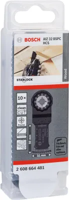 Obrázek produktu pro Bosch 2 608 664 481, Pilový list, Dřevo, Černá, Vysokouhlíková ocel, 32 mm, 50 mm