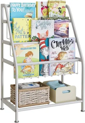 Image de Bibliothèque - Rangement pour livres et jouets - 1 pièce - Métal - 45 x 25 x 65 cm