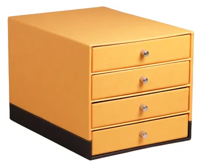Produktbild von RHODIA Schubladenbox aus Kunstleder 4 Schübe orange