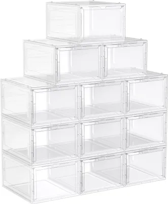 Obrázek produktu pro Organizér na boty SONGMICS s dvířky sada 12 stohovatelných boxů až do velikosti 45 bílý