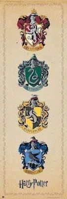 Produktbild von Harry Potter - Türposter - House Crests