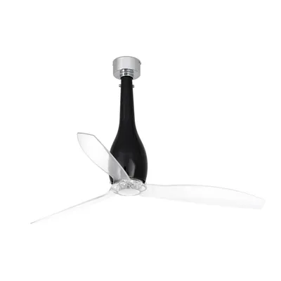 Obrázok produktu pre Energeticky úsporný stropný ventilátor s diaľkovým ovládaním Eterfan lesklá čierna / transparentná 128 cm