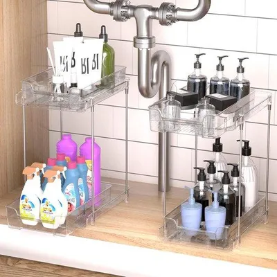 Produktbild von Famanu Organizer unter der Spüle – Transparente Aufbewahrungslösung für Küche und Bad