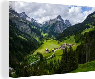 Obrázek produktu pro OneMillionCanvasses® - Obraz na plátně - Hory v Rakousku, nástěnný obraz, nástěnné dekorace obrazy obývací pokoj, 120x80cm