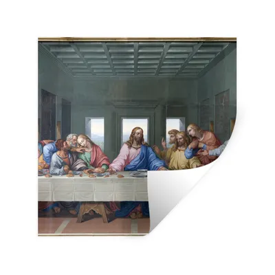 Produktbild von MuchoWow® Wandtattoo Wandsticker Wandaufkleber Das letzte Abendmahl - Leonardo da Vinci 100x100 cm Selbstklebend und Repositionierbar - Wierderverwendbar - Selbstklebend
