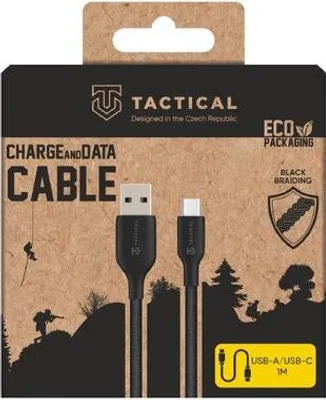 Zdjęcie produktu dla Kabel taktyczny USB-A/USB-C 1m czarny