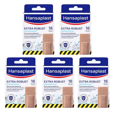Produktbild von Hansaplast Pflaster Extra Robust Waterproof Pflaster 16 Stück 5er Pack