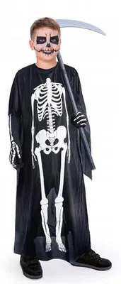 Obrázok produktu pre PartyPal Poncho Detský kostým Kostra Veľkosť 104
