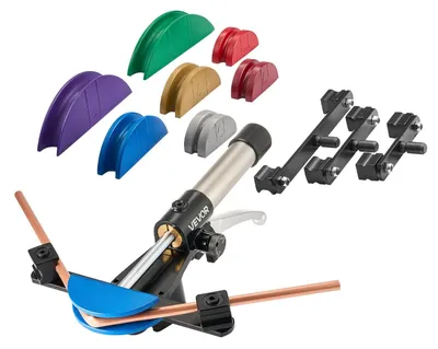Produktbild von VEVOR Rohrbiegegerät Hydraulisch, 6-22 mm, Rohrbieger 90°, Vorwärts, mit 7 farbi