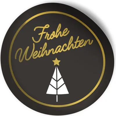 Produktbild von itenga 24x Sticker Frohe Weihnachten schwarz weiß gold 4cm