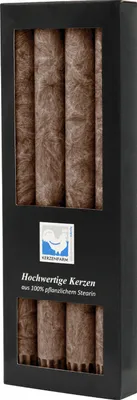 Produktbild von Stabkerzen aus Stearin, 22/250 mm, Schlamm, KERZENFARM HAHN, Brenndauer ca. 10h, 4 Stück pro Verpackung