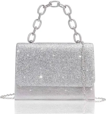 Image de Petit sac à bandoulière à paillettes argenté pour femmes