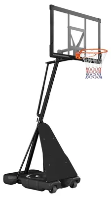 Produktbild von Tragbarer Basketballkorb, höhenverstellbarer Basketballkorb mit 3,05 m Höhe, Basketballkorb für den Außenbereich mit 1270 mm großem PC-Backboard für Kinder und Erwachsene in Schulen, Parks sowie für den Innen- und Außenbereich