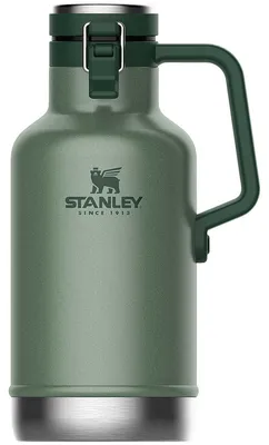 Obrázek produktu pro Stanley Classic Easy-Pour Growler 1,9 Liter / 64oz Hammertone Green ? Thermoisolierter Edelstahl Growler - Hält Bier kalt & frisch - Auslaufsicher - Spülmaschinenfest