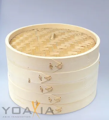 Immagine prodotto di Vaporiera in bambù Set da 3 pezzi 20 cm DESIGN STABILE Vaporiera in bambù