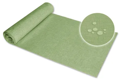 Produktbild von Tischläufer 40x100 cm grün hell Leinenoptik beschichtet Lotuseffekt Tischband Mitteldecke