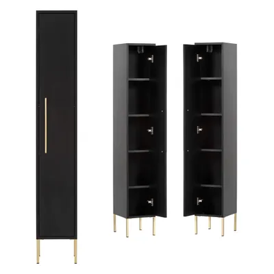Produktbild von Badezimmer Schrank Badezimmer SARAY-80 in schwarz, B/H/T: 25/155/30 cm