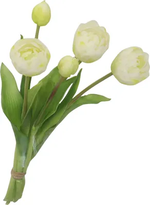 Produktbild von 1 Bouquet Künstliche Blume simuliert keine verdorrende PVC -lebendige Tulpe gefälschte Blumendekoration Haushaltsdarstellungen-Weiß