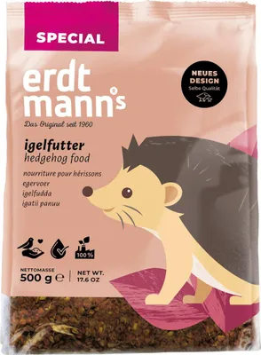 Produktbild von Erdtmanns Igelfutter getreidefrei 500 g im Standbeutel