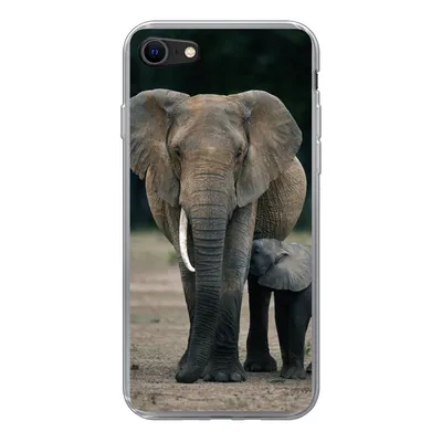 Produktbild von MuchoWow® Handyhülle Schutzhülle Hülle für iPhone SE 2022 Elefant - Tiere - Flachland - Natur Silikon Softcase Handy Hülle - Schutzhülle