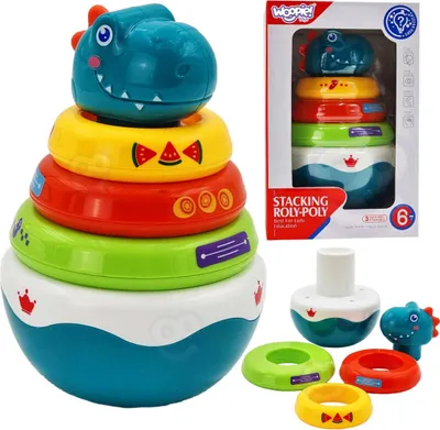 Image de Jouet pyramidal sensoriel WOOPIE Dino pour enfants