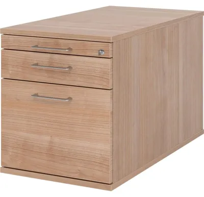 Produktbild von Rollcontainer 80cm 1 Schub 1 Hängeregistratur Schloss Bügelgriff Nussbau