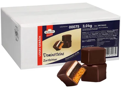 Obrázek produktu pro Schulte domino s hořkou čokoládou v krabičce 3000g