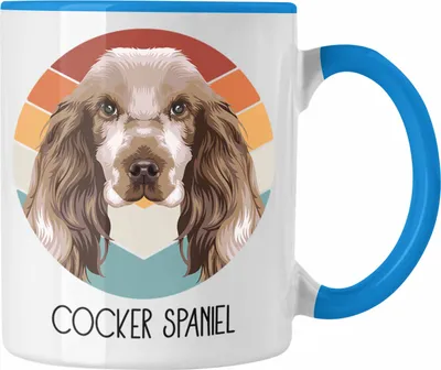 Produktbild von Trendation - Cocker Spaniel Besitzer Tasse Geschenk Lustiger Spruch Geschenkidee Cocker Spaniel Mama Papa (Blau)