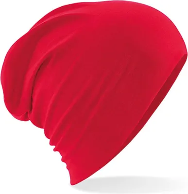 Immagine prodotto di Beechfield B368 | Hemsedal Cotone Slouch Beanie / Lunghezza: 28cm - Colore: Rosso classico - Taglia: Unica