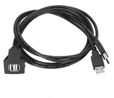 Zdjęcie produktu dla Przedłużacz USB 2.0, podwójny interfejs, wodoodporny, automatyczny transfer danych, kabel adapterowy do deski rozdzielczej, 1 m