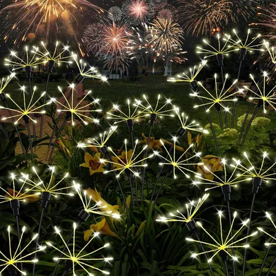 Solar-Gartenleuchten Feuerwerk 4er-Set 320 LEDs IP65