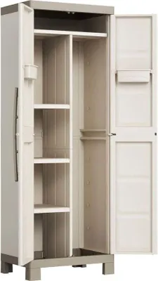 Image de Armoire haute de jardin pour balais avec espace de rangement