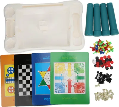 Produktbild von 8-in-1-Brettspielset mit Schachzügen, tragbarer quadratischer Tisch für Kinder ab 3 Jahren