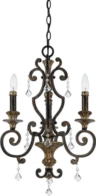 Zdjęcie produktu dla Casa Padrino żyrandol kryształ w stylu barokowym brąz / antyczne złoto Ø 46 x wys. 61 cm - Wspaniały żyrandol w stylu barokowym - Żyrandole do salonu i hotelu - Meble w stylu barokowym - Lampy w stylu barokowym