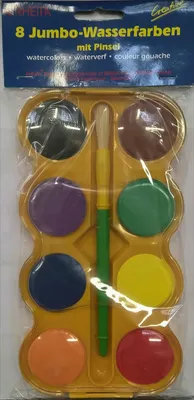 Produktbild von Jumbo Wasserfarbkasten mit 8 Farben und Pinsel