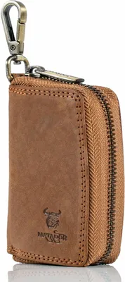 Produktbild von MATADOR BARI Schlüsselmäppchen aus Leder mit Geschenkbox, RFID Schlüsseletui Damen, Autoschlüssel Hülle, Kartenfach, Karabiner Luxus Etui Premium Set!