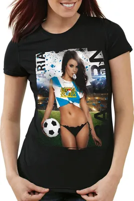 Produktbild von style3 Bayern Soccer Girl Damen T-Shirt Fußball Trikot München  Germany, Farbe:Schwarz, Größe:S
