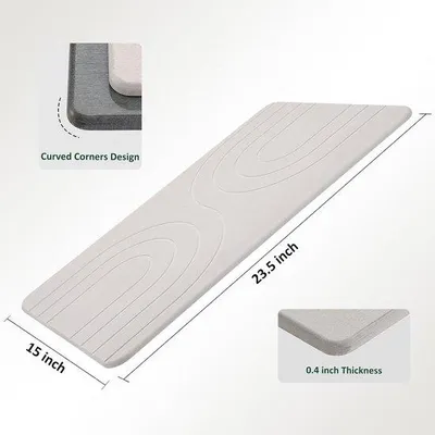 Zdjęcie produktu dla Pokrowiec z diatomitów do basenów – szybkoschnąca mata do łazienek i kuchni (biała, 235" x 15" x 04")